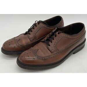 Hanover LB Sheppard Signatures 2312 Brown Leather Wingtip Shoes Size 8.5 E/C